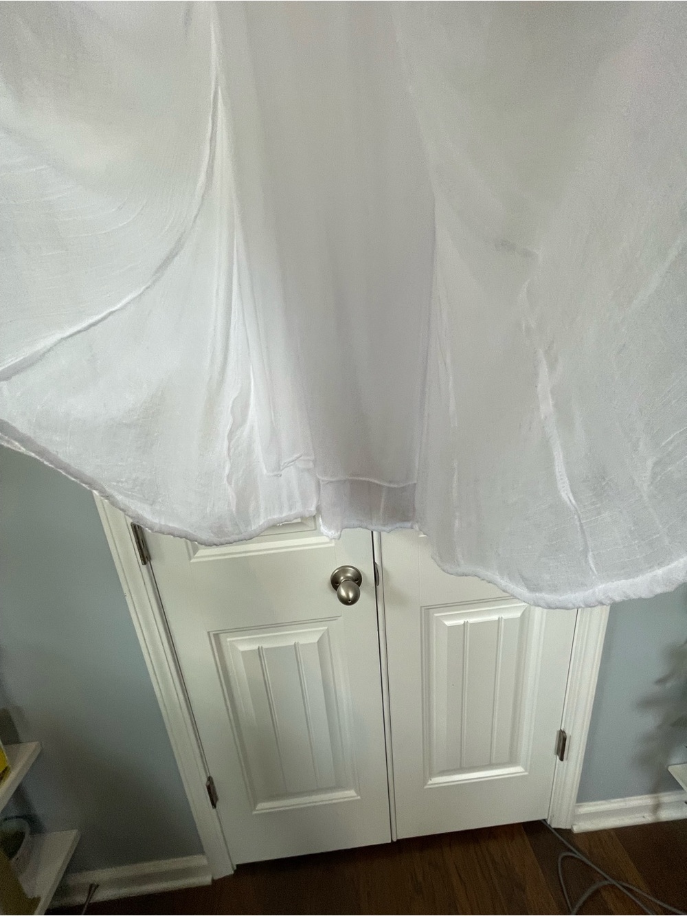 Women's White Flowing A-Line Maxi Skirt Large - Picture 2 of 3